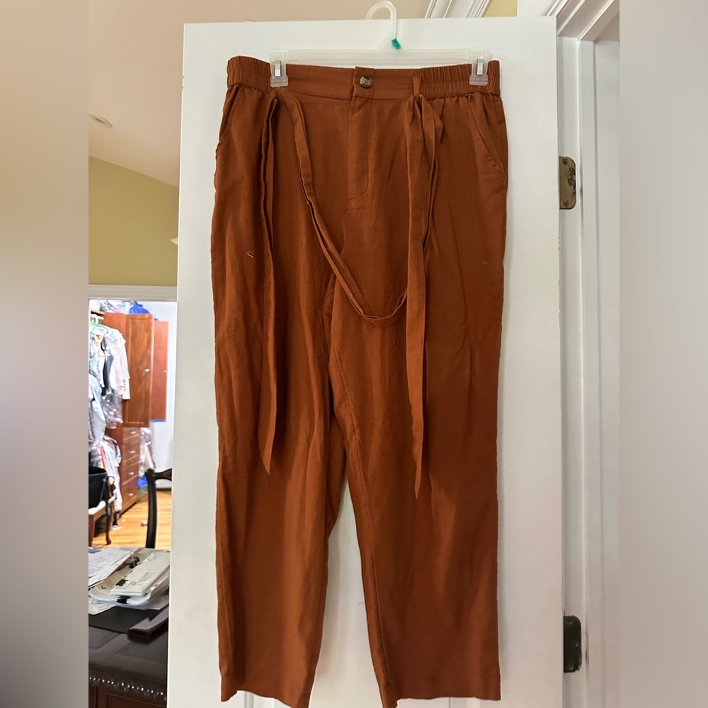 American Eagle Burnt Orange Linen Pants SIZE XL